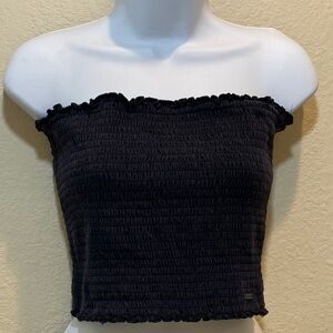 Hollister Black Smocked Crop Top